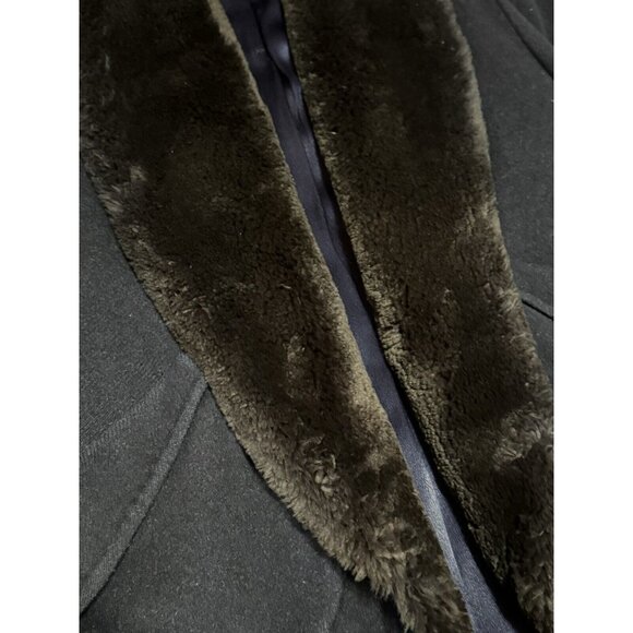 FORSTMANN Wool Angora Hair Women Blue Faux Fur Collar Sz Measured & Skirt VTG - Picture 10 of 16